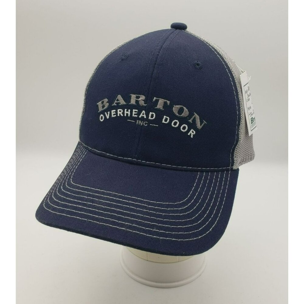 Bretmor Snapback Baseball Cap, Barton Overhead Door, Navy & Grey Mesh OS Adj.
